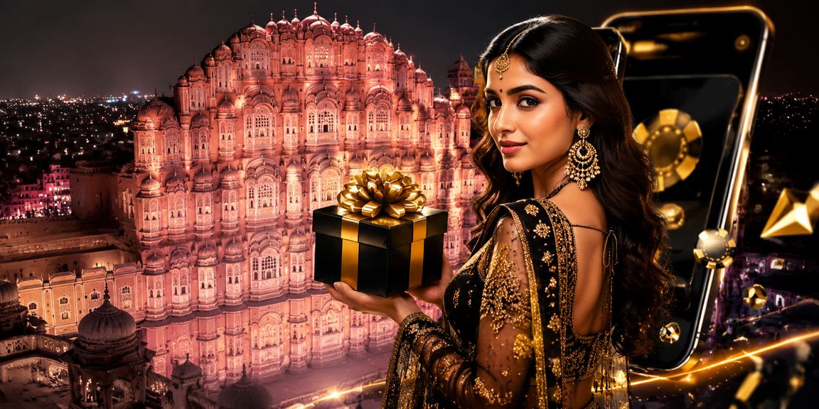 Responsible gaming concepts with Hawa Mahal and calm ambience