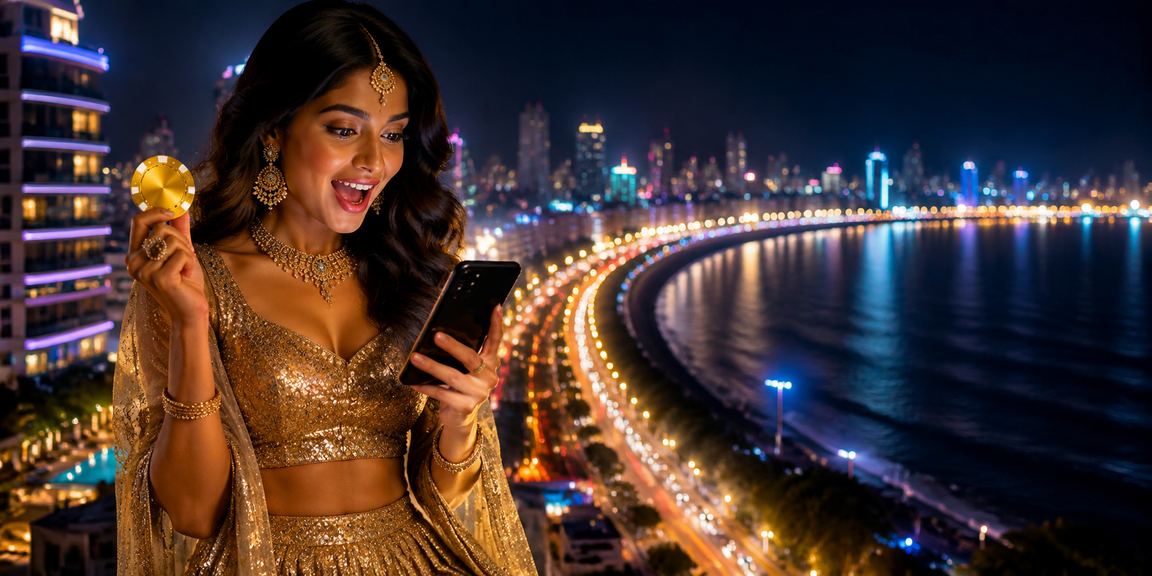 Mumbai night scene with vibrant lights symbolizing Aviator gaming vibe